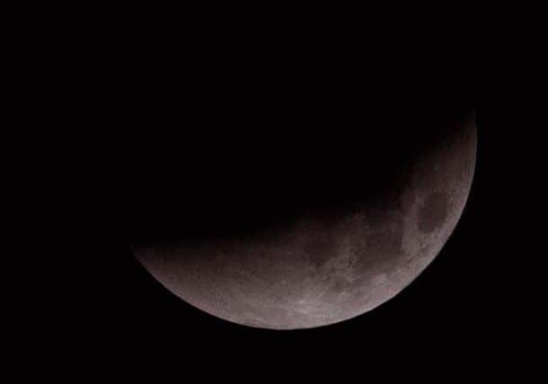 The eclipse of the moon before the super blood moon