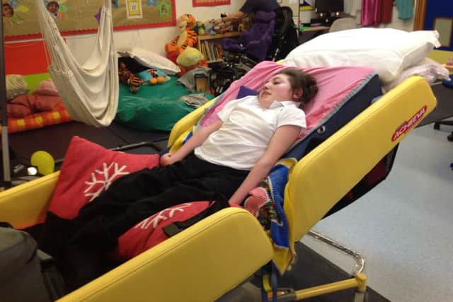 The £5,000 bed allows students who have to spend long periods of time in the lying position to join in all classroom activities