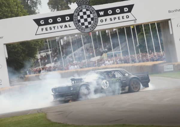 Ken Block donuts at the Goodwood Festival of Speed 2015