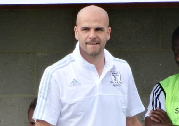 Bexhill United Football Club manager Marc Munday. Picture courtesy Mark Killy