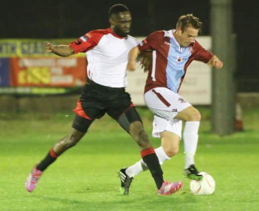 Chris Cumming-Bart on the charge for Hastings United against Sittingbourne on Tuesday night. Picture courtesy Joe Knight