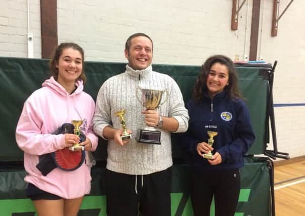 The winning team of Bashers from left to right Kate Bridger, Marc Burman and Annabel Bridger.
