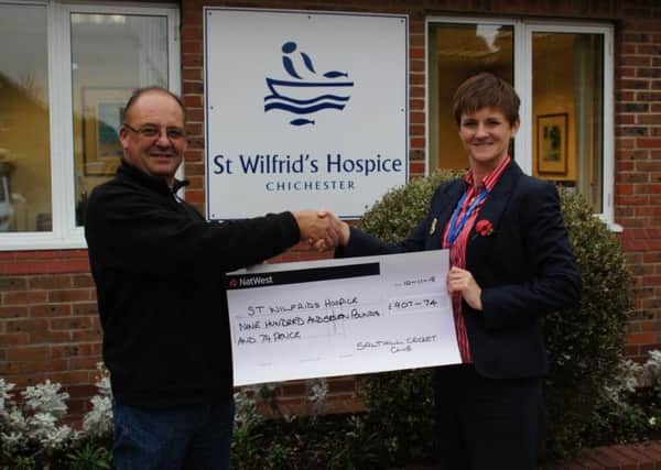 Salthill's cheque is presented to St Wilfrid's Hospice