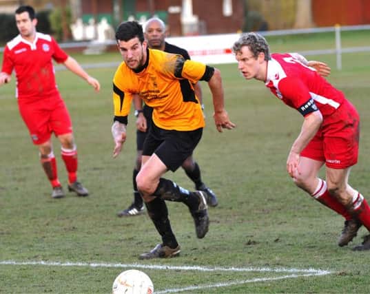 Lee Garnham, pictured in action for Littlehampton, netted for Steyning on Tuesday