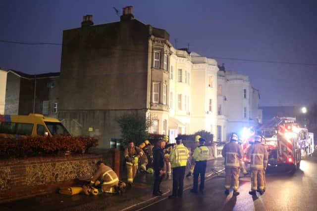 Flat fire, Rowlands Road. All pictures by Eddie Mitchell