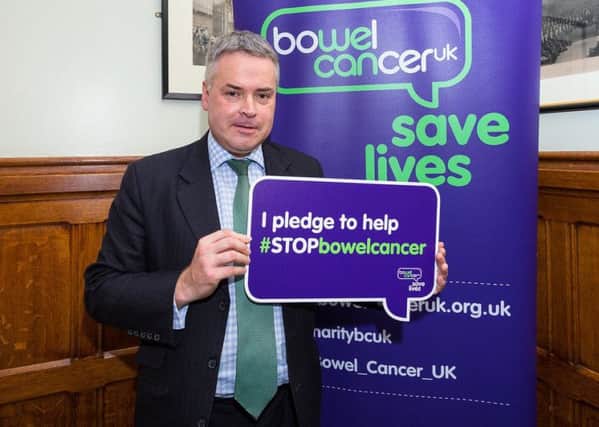 Tim Loughton MP for East Worthing and Shoreham pledges to take action in Parliament and locally to stop bowel cancer (photo submitted). SUS-150712-100530001