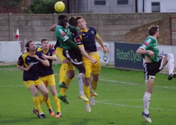 The Rocks outnumber Hendon in Saturday's 1-1 draw / Picture by Derek Beech