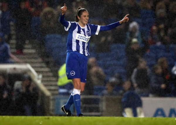 Hollie Olding in action for Brighton at the Amex / Picture by Paul Hazlewood, BHAFC