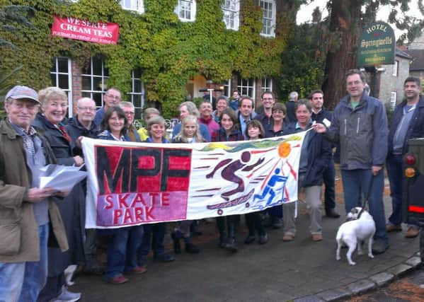 Supporters of Steyning Parish Council's skatepark held a protest outside the parish meeting in Springwells ENGSUS00320130920093516