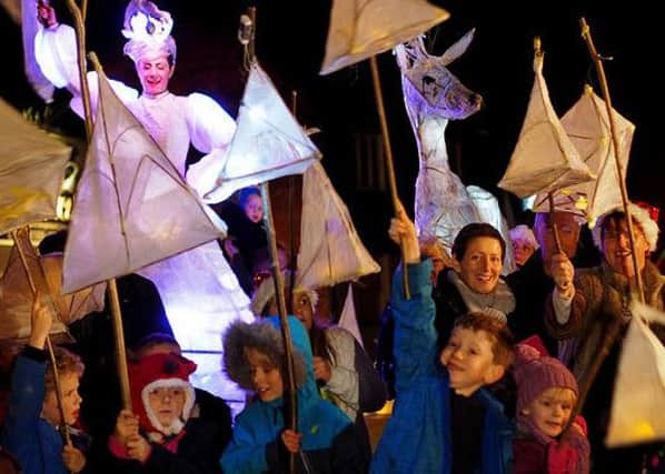 The Lightwalker led the children's procession down Robertsbridge High Street. Photo courtesy of Paul Pitman