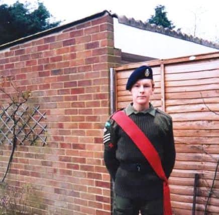 Tim Peake as a colour sergeant in Chichester High School's Combined Cadet Force Picture from Nigel Peake SUS-150312-124354001
