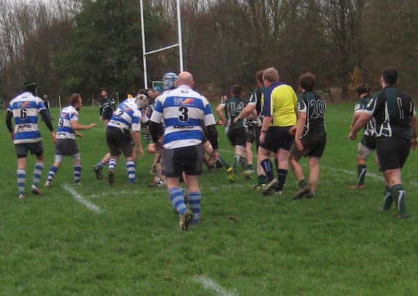 Hastings & Bexhill on the attack during their 19-12 win away to New Ash Green last weekend. Picture courtesy Peter Knight