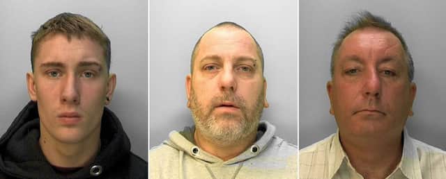 Mason Abberley, Steven Abberley and Paul Ansbro PICTURE BY SUSSEX POLICE