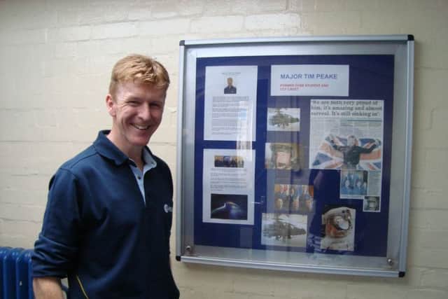 Tim Peake visits his former school, Chichester High School for Boys, in July 2009 SUS-151215-092658001