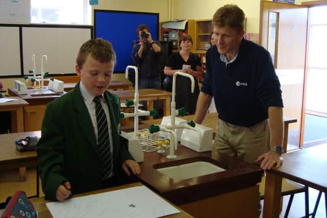 Tim Peake visits his former school, Chichester High School for Boys, in July 2009 SUS-151215-092719001
