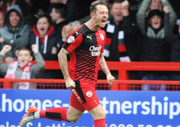 Crawley Town V Luton Town - Rhys Murphy celebrates his equaliser (Pic by Jon Rigby) SUS-151017-171144008