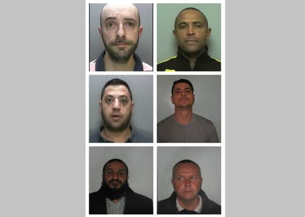 Top left - David Guttridge, top right - David Lewis, middle left - Liam Chenaf, middle right - Gary McFadden, bottom left - Mubassar Mirza and bottom right - Antony Stevens. Photo courtesy of Surrey Police.