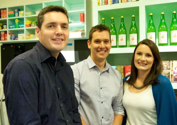 Huw Merriman with James and Jennie Thiele