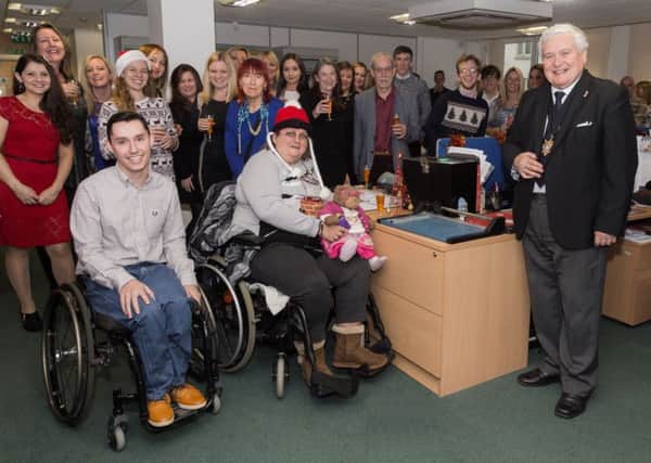 Worthing mayor Michael Donin visits Independent Lives at its new ground-floor offices in Liverpool Gardens