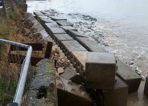 The wall protecting Arun Yacht Club has collapsed SUS-151221-145755001