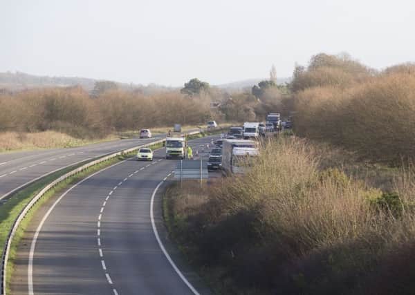 The A27 remained closed for several hours before reopening at 10.45pm