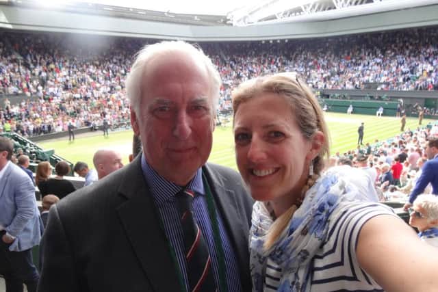 Alan Chalmers and daughter Lisa at Wimbledon