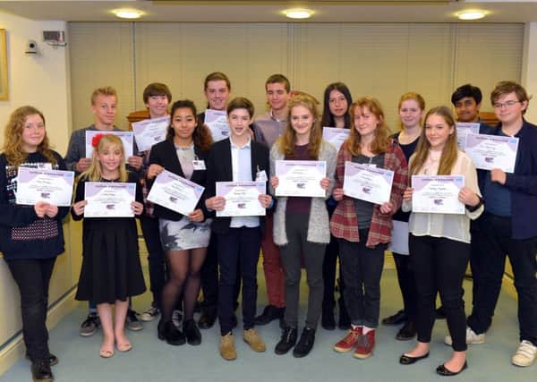 Some of the newly elected Youth Cabinet members at East Sussex County Council SUS-151223-172611001