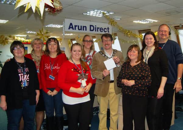 Arun District Council chairman Andy Cooper visits the Arun Direct customer service team