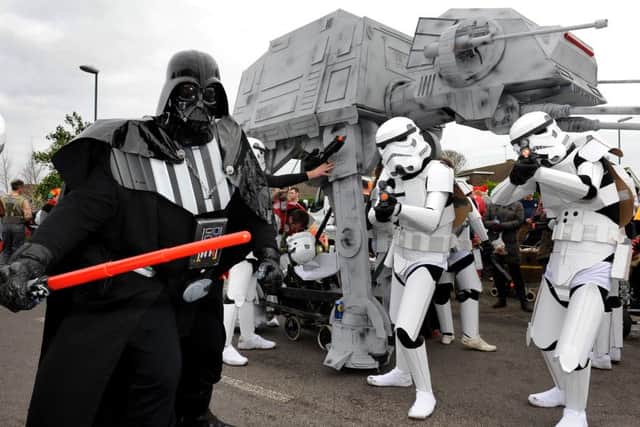 The Pram Strikes Back Team stole the show with their huge Defence Pod from the film. Pic Steve Robards SR1529168 SUS-151226-133924001