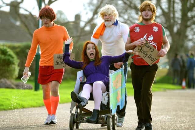 Pagham Boxing Day Pram Race. Team Scooby Doo. Pic Steve Robards SR1529288 SUS-151228-121513001