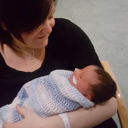 Samantha Stevenson with baby Jacob, born at St Richard's Hospital on Christmas Day weighing 5lb 15oz