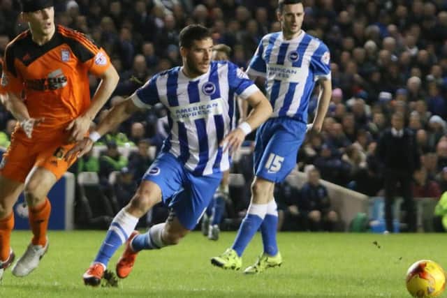 Tomer Hemed in action against Ipswich. Picture by Angela Brinkhurst