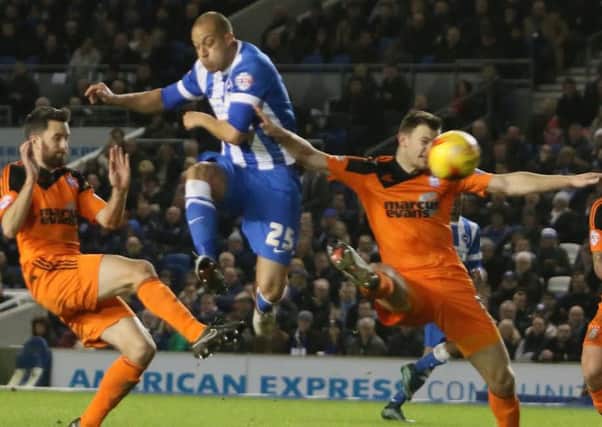 Bobby Zamora's shot came back off the bar against Ipswich. Picture by Angela Brinkhurst