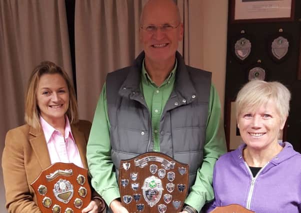 Jan Marples, Charles Scott and Fiona Moody at Fernhurst Tennis Club