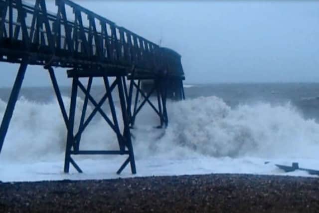 Stormy seas in Selsey on Wednesday