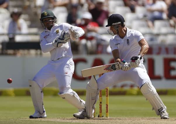 England's Nick Compton, in action during the second cricket test against South Africa in Cape Town, South Africa, Saturday, Jan. 2, 2016. (AP Photo/Schalk van Zuydam)