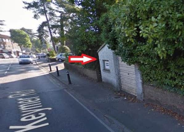 Site of garage in Keymer Road, Hassocks, which the owner wants to convert into a house SUS-160601-113525001