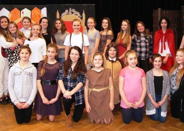 The cast of Felpham Community College's version of Cinderella