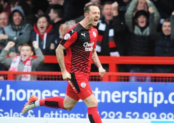 Crawley Town V Luton Town - Rhys Murphy celebrates his equaliser (Pic by Jon Rigby) SUS-151017-180808008