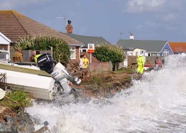 Homes are now just metres from the sea at Pagham after significant coastal erosion