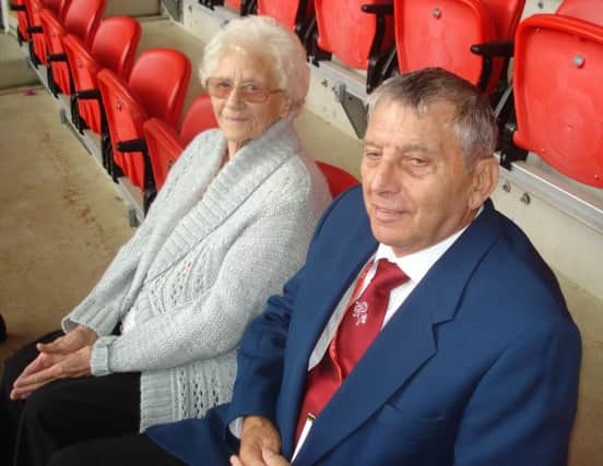 Ken Cherry with wife Margaret at Wembley Stadium in 2011
