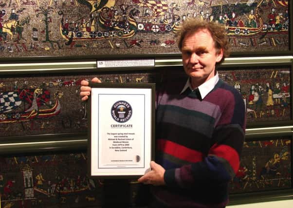 The Medieval Mosaic's creator Michael Linton with the Guinness World Record
