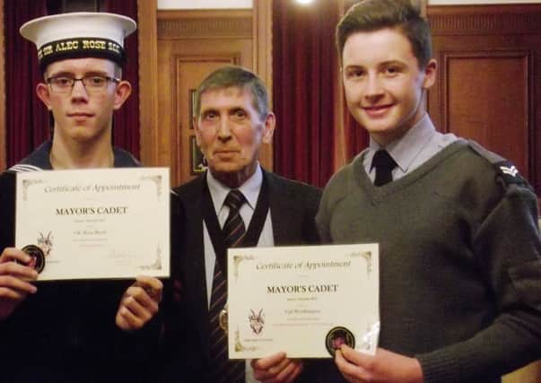 From left: OC Ryan Birch, Cllr Pat Dillon and Corporal Fred Worthington          SUBMITTED