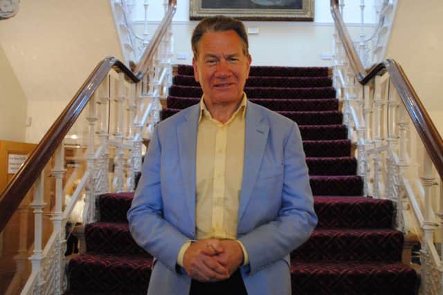 Michael Portillo on the staircase in the Guildhall before his Grantham show. Photo: 0316A EMN-150413-153808001