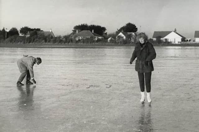 Ice skating on the land back in the early 1960s