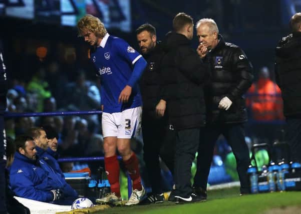 Jack Whatmough has returned from the injury he picked up against Cheltenham at Fratton Park   Picture: Joe Pepler