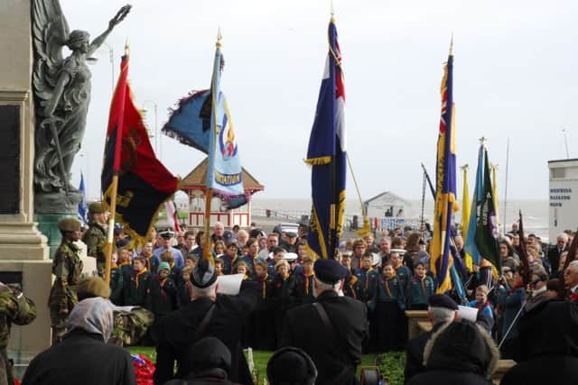The Bexhill branch of the Royal Naval Association standard at the 2008 Remembrance Day parade