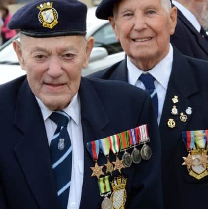 Mr Lock, right, with friend Ray Tasker at the 2013 HMS Hood Memorial Service at Worthing War Memorial