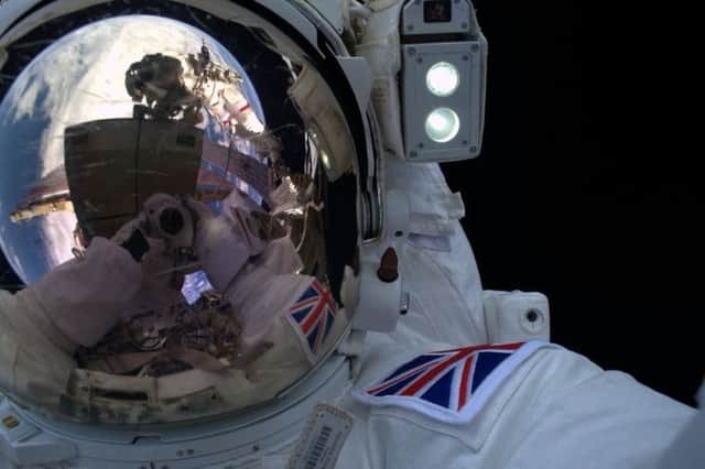Tim Peake shared three photos from his spacewalk on Twitter. SUS-160116-103659001
