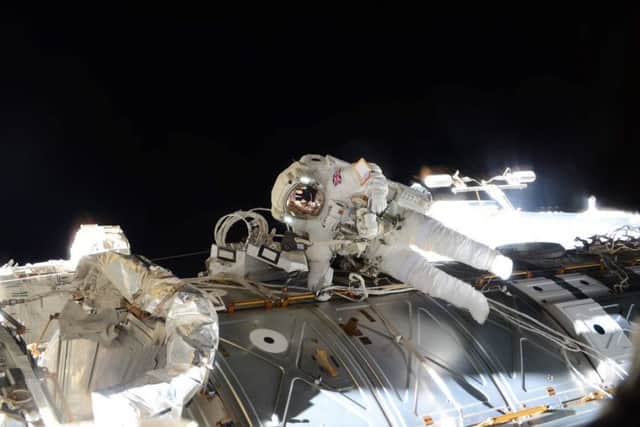 Tim Peake shared three photos from his spacewalk on Twitter. SUS-160116-103733001